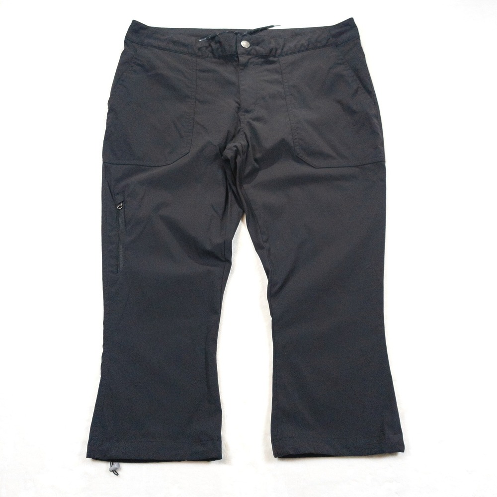 Columbia Trail Capri Pants Womens 12 Black Lightweight Hiking Outdoor Granola